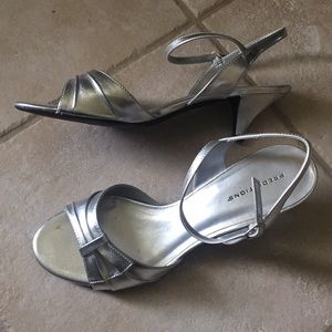 Predictions Silver Metallic Heels Size 10